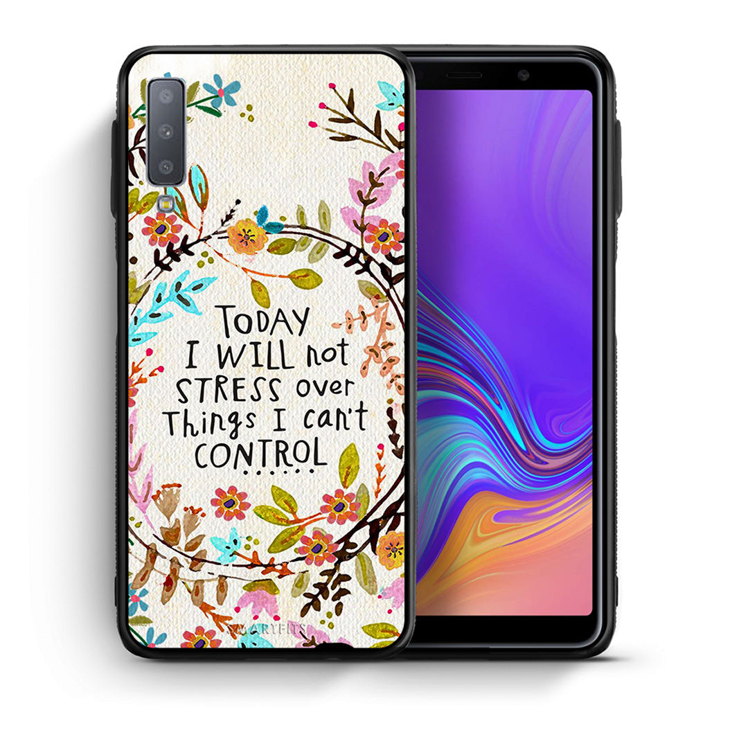 Θήκη Samsung A7 2018 Stress Over από τη Smartfits με σχέδιο στο πίσω μέρος και μαύρο περίβλημα | Samsung A7 2018 Stress Over case with colorful back and black bezels