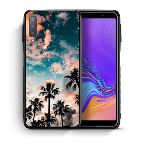 Θήκη Samsung A7 2018 Sky Summer από τη Smartfits με σχέδιο στο πίσω μέρος και μαύρο περίβλημα | Samsung A7 2018 Sky Summer case with colorful back and black bezels