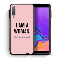 Thumbnail for Θήκη Samsung A7 2018 Superpower Woman από τη Smartfits με σχέδιο στο πίσω μέρος και μαύρο περίβλημα | Samsung A7 2018 Superpower Woman case with colorful back and black bezels