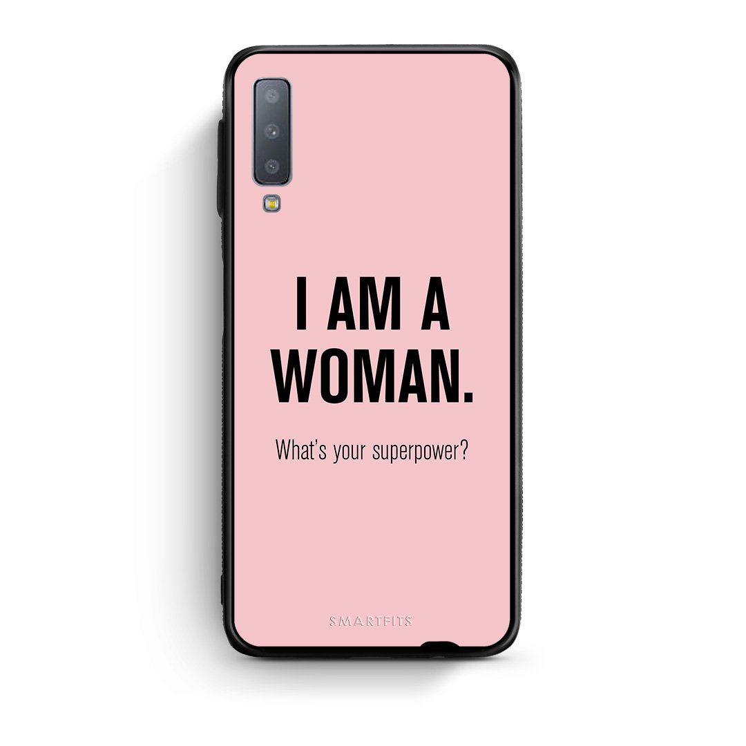 samsung A7 Superpower Woman θήκη από τη Smartfits με σχέδιο στο πίσω μέρος και μαύρο περίβλημα | Smartphone case with colorful back and black bezels by Smartfits