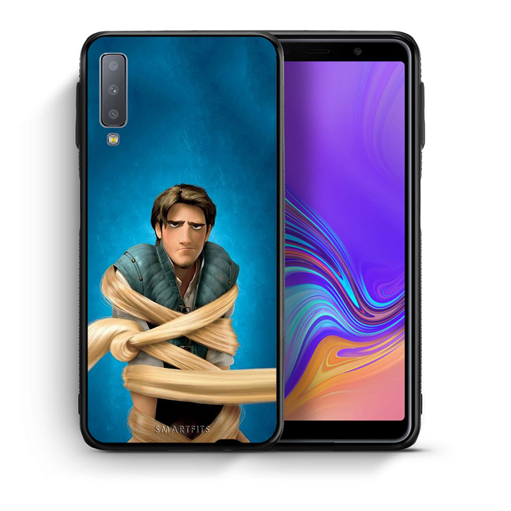 Θήκη Αγίου Βαλεντίνου Samsung A7 2018 Tangled 1 από τη Smartfits με σχέδιο στο πίσω μέρος και μαύρο περίβλημα | Samsung A7 2018 Tangled 1 case with colorful back and black bezels