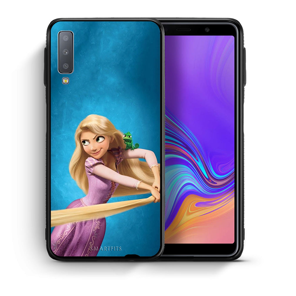 Θήκη Αγίου Βαλεντίνου Samsung A7 2018 Tangled 2 από τη Smartfits με σχέδιο στο πίσω μέρος και μαύρο περίβλημα | Samsung A7 2018 Tangled 2 case with colorful back and black bezels