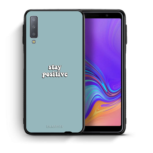 Θήκη Samsung A7 2018 Positive Text από τη Smartfits με σχέδιο στο πίσω μέρος και μαύρο περίβλημα | Samsung A7 2018 Positive Text case with colorful back and black bezels
