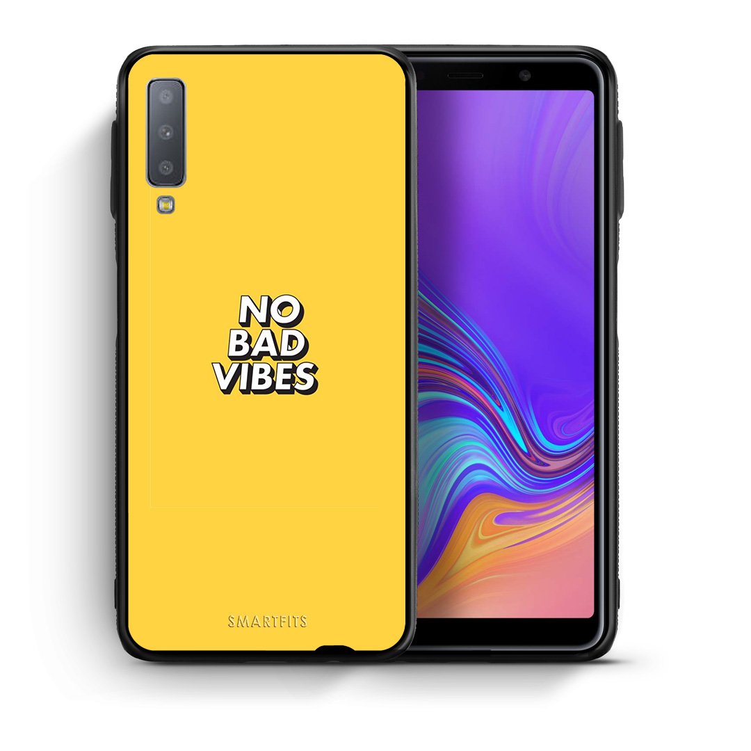Θήκη Samsung A7 2018 Vibes Text από τη Smartfits με σχέδιο στο πίσω μέρος και μαύρο περίβλημα | Samsung A7 2018 Vibes Text case with colorful back and black bezels