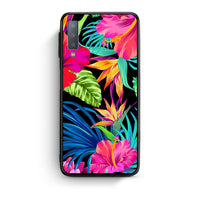 Thumbnail for samsung A7 Tropical Flowers θήκη από τη Smartfits με σχέδιο στο πίσω μέρος και μαύρο περίβλημα | Smartphone case with colorful back and black bezels by Smartfits
