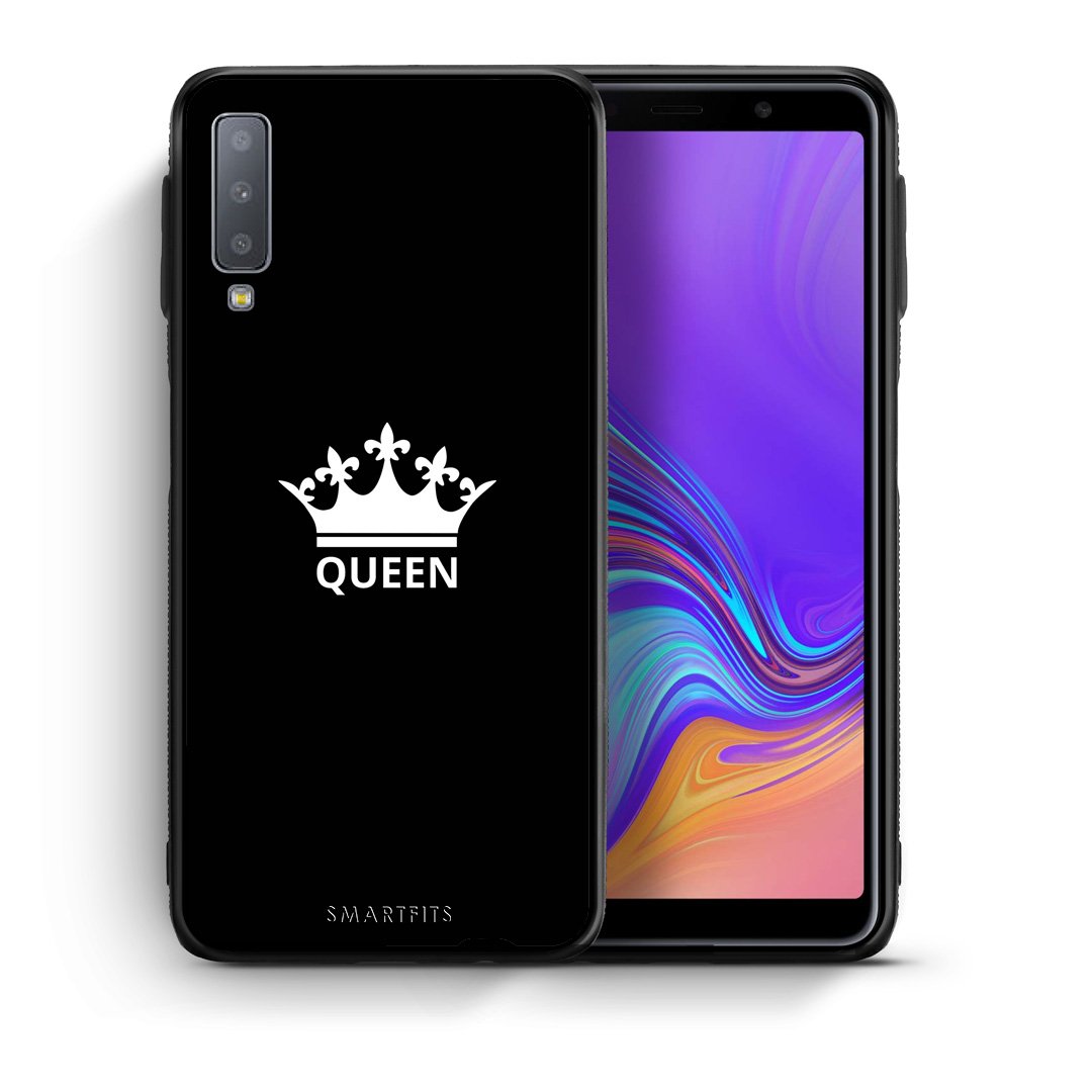 Θήκη Samsung A7 2018 Queen Valentine από τη Smartfits με σχέδιο στο πίσω μέρος και μαύρο περίβλημα | Samsung A7 2018 Queen Valentine case with colorful back and black bezels