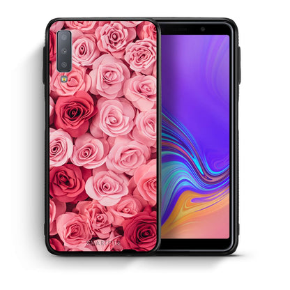 Θήκη Samsung A7 2018 RoseGarden Valentine από τη Smartfits με σχέδιο στο πίσω μέρος και μαύρο περίβλημα | Samsung A7 2018 RoseGarden Valentine case with colorful back and black bezels