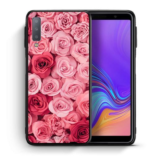Θήκη Samsung A7 2018 RoseGarden Valentine από τη Smartfits με σχέδιο στο πίσω μέρος και μαύρο περίβλημα | Samsung A7 2018 RoseGarden Valentine case with colorful back and black bezels