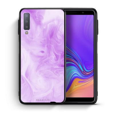 Θήκη Samsung A7 2018 Lavender Watercolor από τη Smartfits με σχέδιο στο πίσω μέρος και μαύρο περίβλημα | Samsung A7 2018 Lavender Watercolor case with colorful back and black bezels