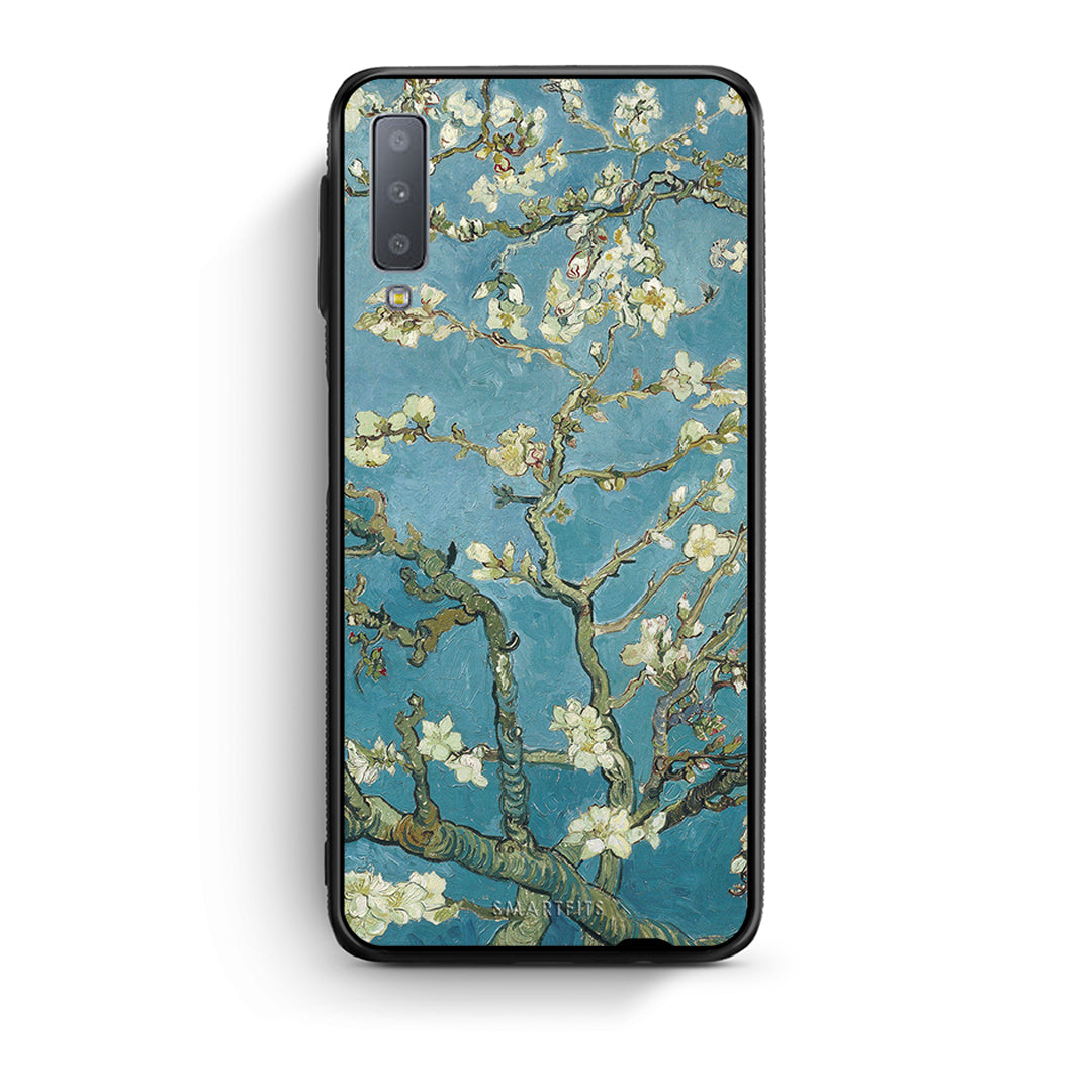 samsung A7 White Blossoms θήκη από τη Smartfits με σχέδιο στο πίσω μέρος και μαύρο περίβλημα | Smartphone case with colorful back and black bezels by Smartfits