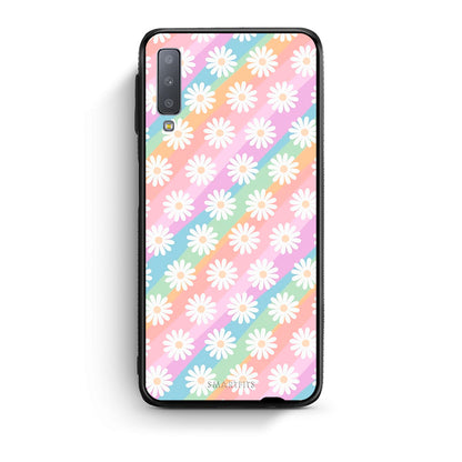 samsung A7 White Daisies θήκη από τη Smartfits με σχέδιο στο πίσω μέρος και μαύρο περίβλημα | Smartphone case with colorful back and black bezels by Smartfits