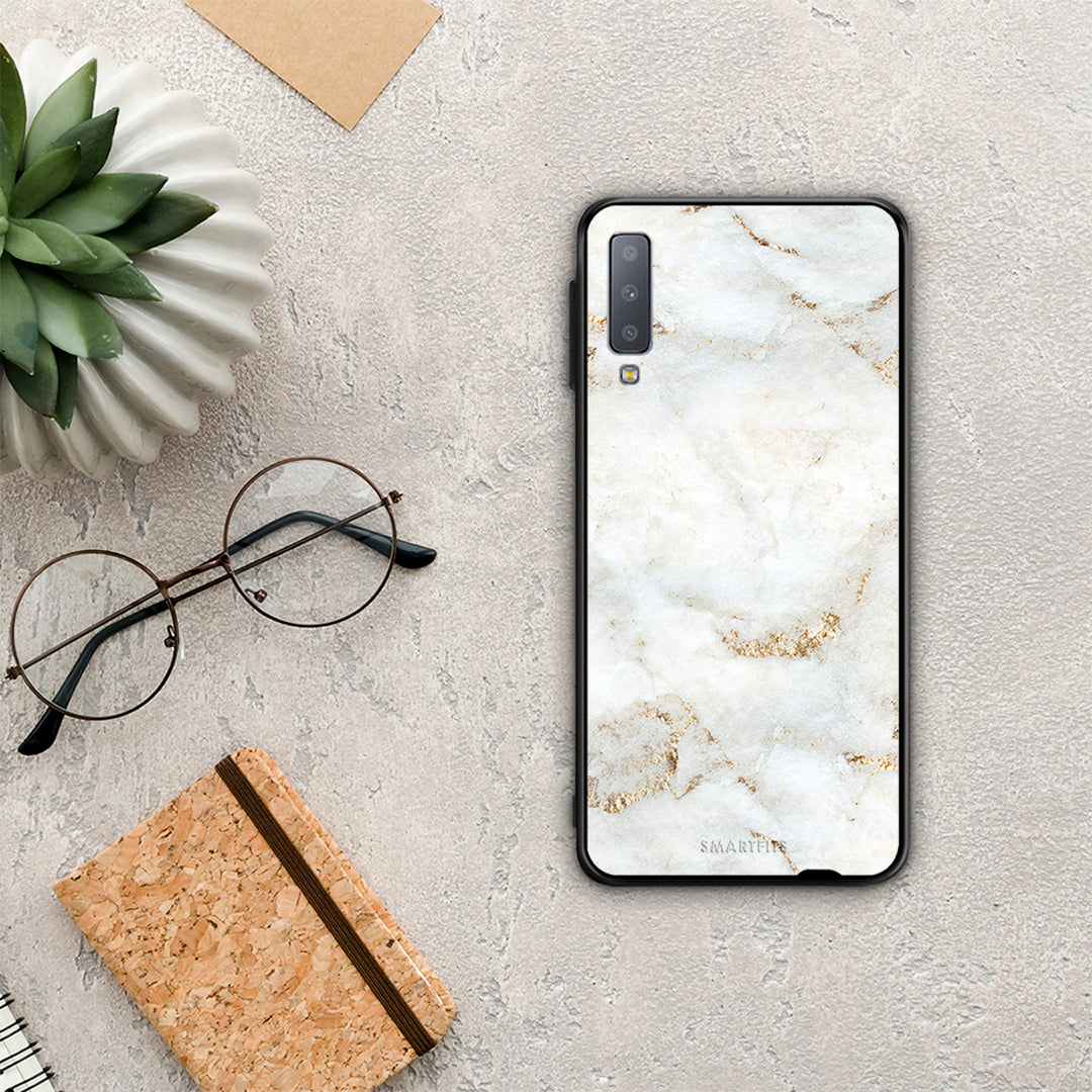 White Gold Marble - Samsung Galaxy A7 2018 θήκη