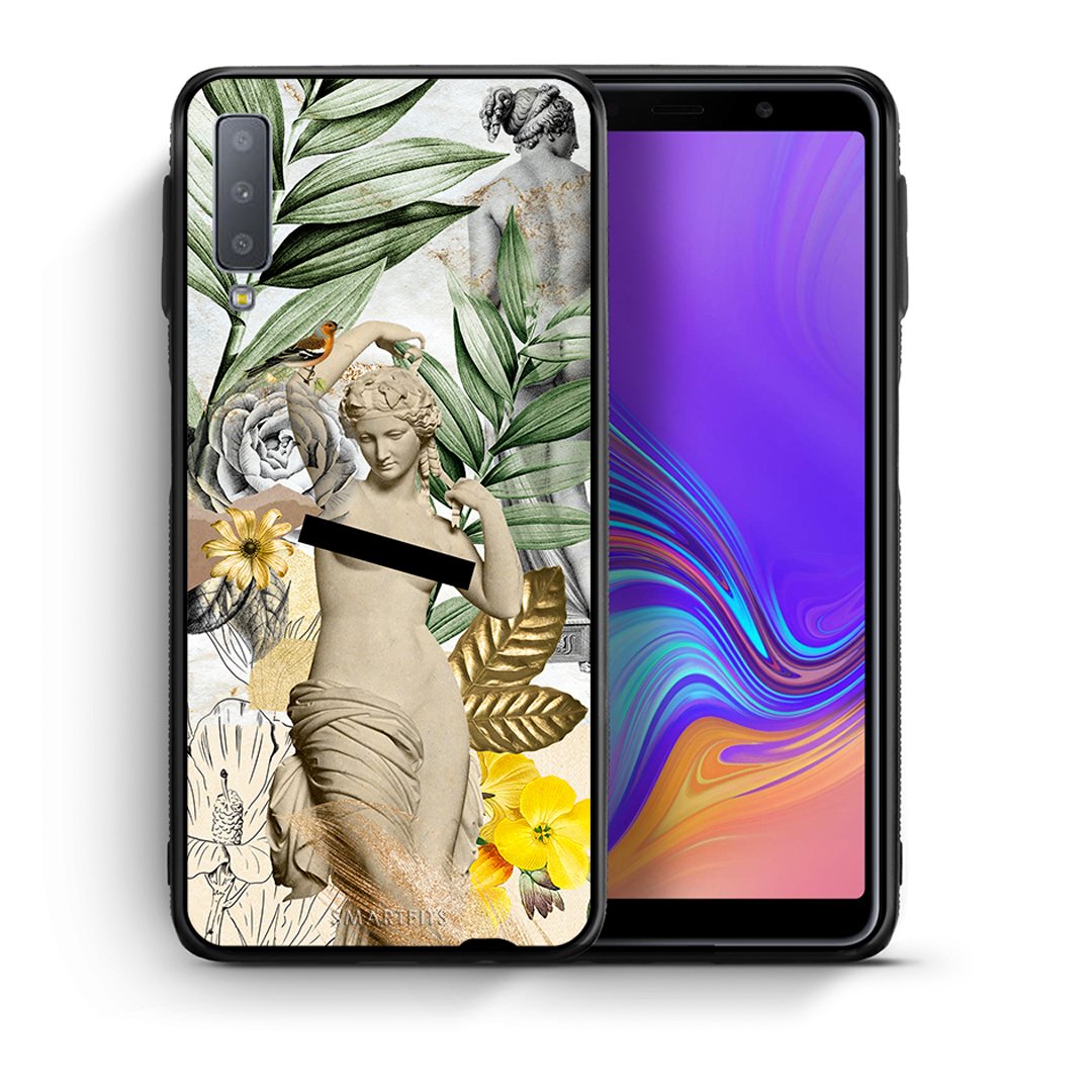 Θήκη Samsung A7 2018 Woman Statue από τη Smartfits με σχέδιο στο πίσω μέρος και μαύρο περίβλημα | Samsung A7 2018 Woman Statue case with colorful back and black bezels