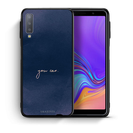 Θήκη Samsung A7 2018 You Can από τη Smartfits με σχέδιο στο πίσω μέρος και μαύρο περίβλημα | Samsung A7 2018 You Can case with colorful back and black bezels