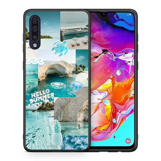 Θήκη Samsung A70 Aesthetic Summer από τη Smartfits με σχέδιο στο πίσω μέρος και μαύρο περίβλημα | Samsung A70 Aesthetic Summer case with colorful back and black bezels
