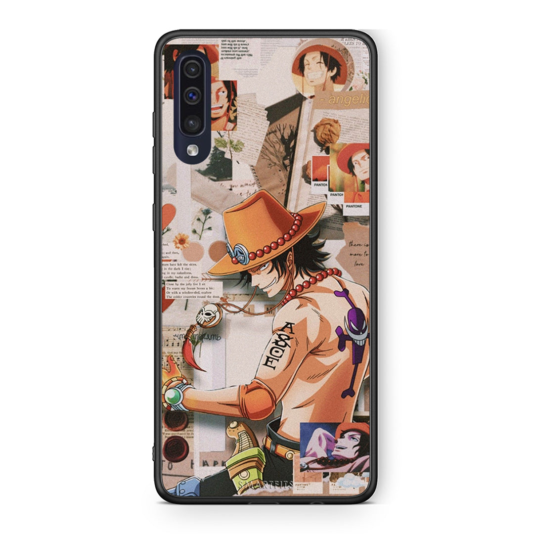 Samsung A70 Anime Collage θήκη από τη Smartfits με σχέδιο στο πίσω μέρος και μαύρο περίβλημα | Smartphone case with colorful back and black bezels by Smartfits