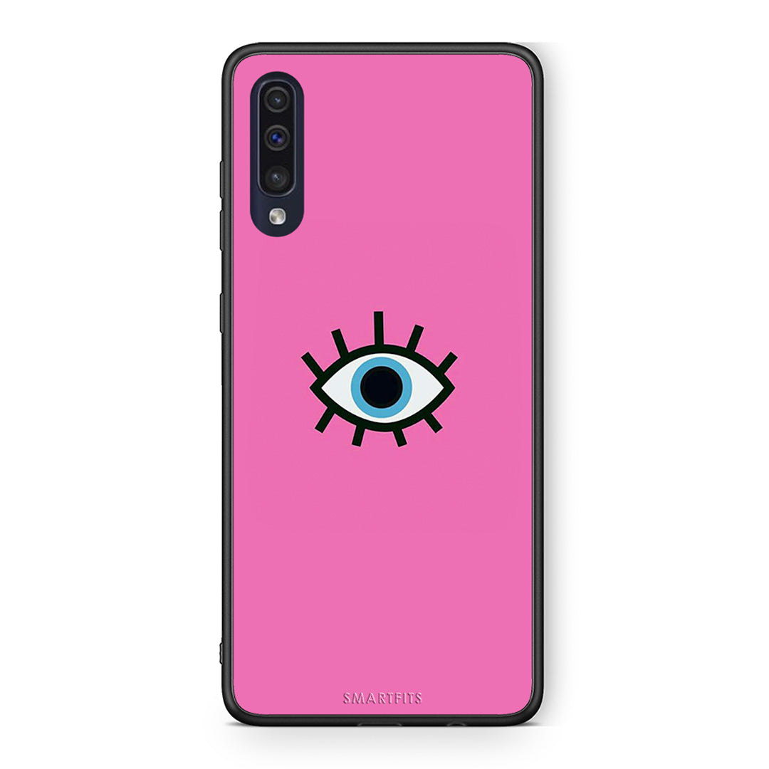 Samsung A70 Blue Eye Pink θήκη από τη Smartfits με σχέδιο στο πίσω μέρος και μαύρο περίβλημα | Smartphone case with colorful back and black bezels by Smartfits