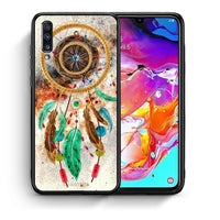 Thumbnail for Θήκη Samsung A70 DreamCatcher Boho από τη Smartfits με σχέδιο στο πίσω μέρος και μαύρο περίβλημα | Samsung A70 DreamCatcher Boho case with colorful back and black bezels