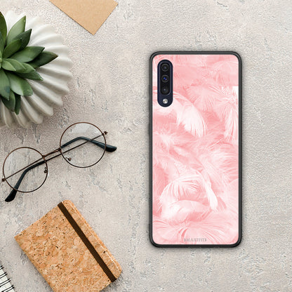 Boho Pink Feather - Samsung Galaxy A70 θήκη