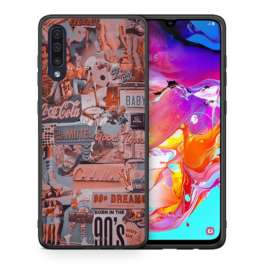 Θήκη Samsung A70 Born In 90s από τη Smartfits με σχέδιο στο πίσω μέρος και μαύρο περίβλημα | Samsung A70 Born In 90s case with colorful back and black bezels