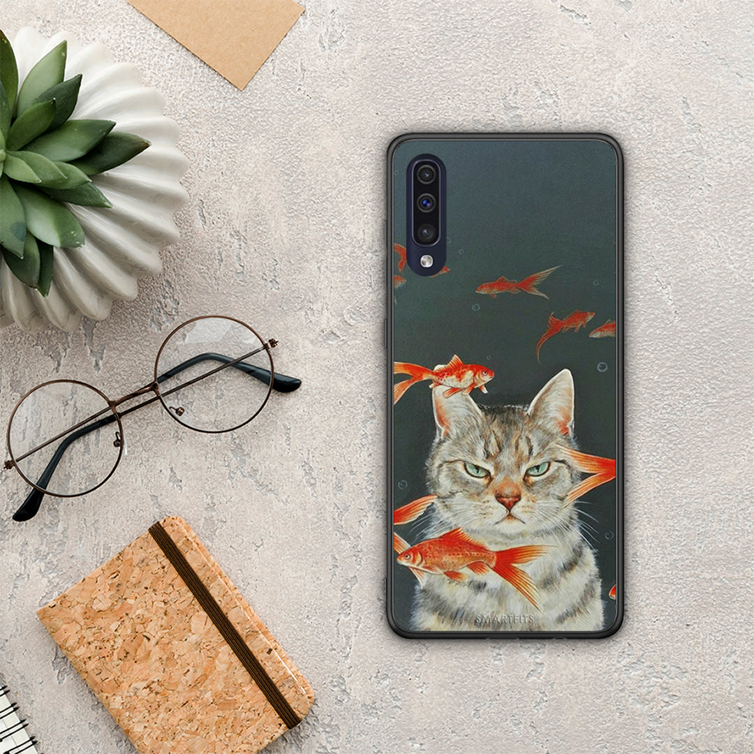 Cat Goldfish - Samsung Galaxy A70 θήκη