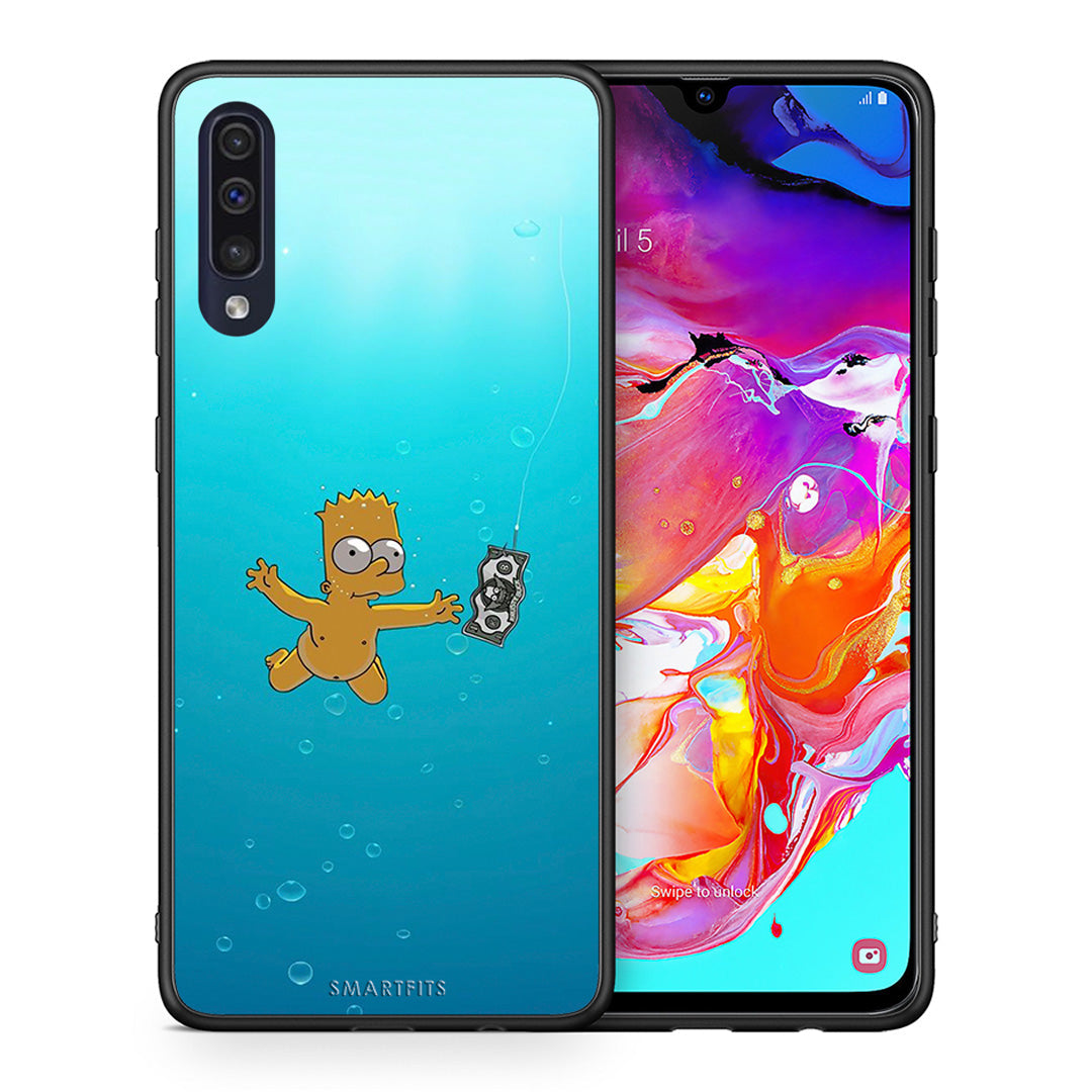 Θήκη Samsung A70 Chasing Money από τη Smartfits με σχέδιο στο πίσω μέρος και μαύρο περίβλημα | Samsung A70 Chasing Money case with colorful back and black bezels