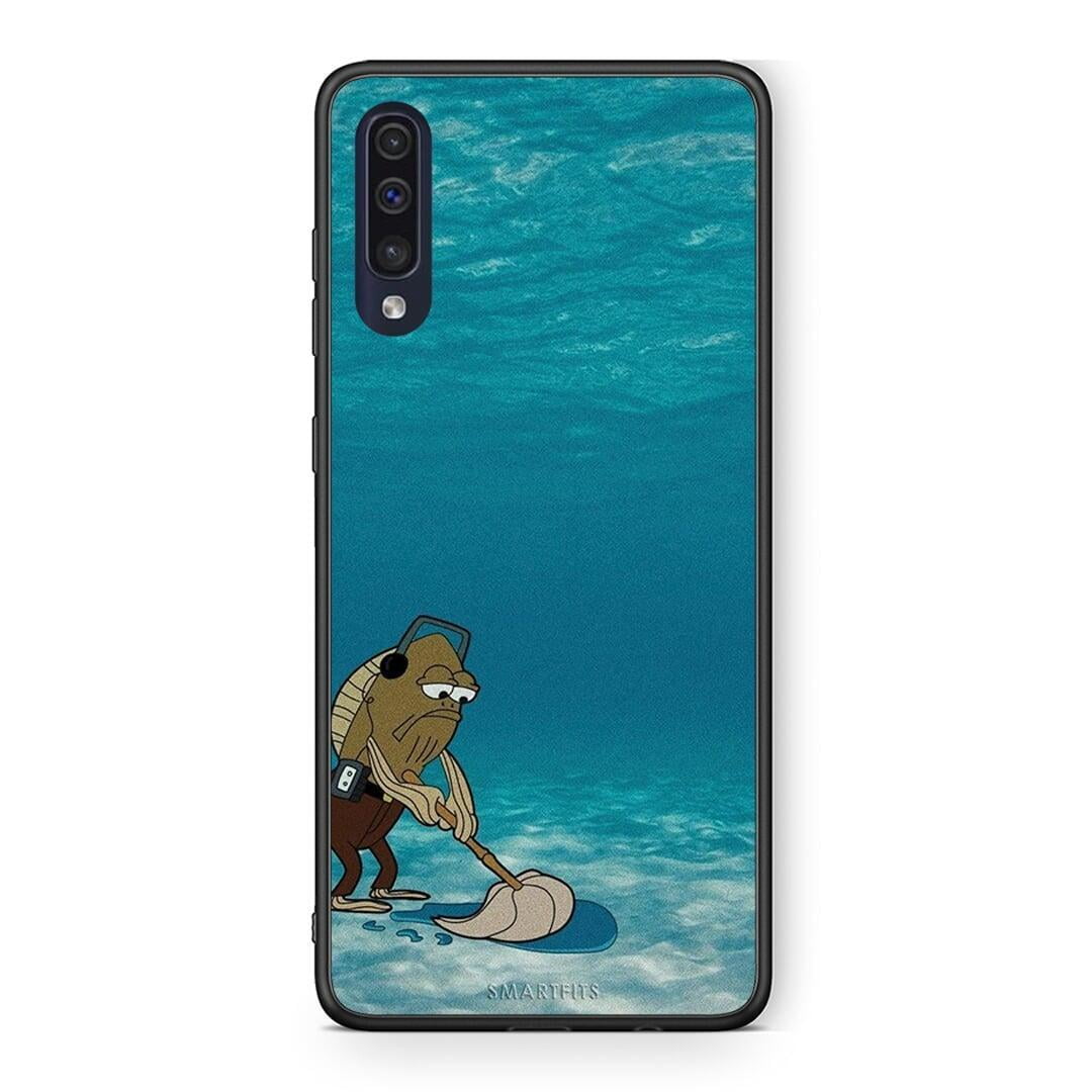 Samsung A70 Clean The Ocean Θήκη από τη Smartfits με σχέδιο στο πίσω μέρος και μαύρο περίβλημα | Smartphone case with colorful back and black bezels by Smartfits