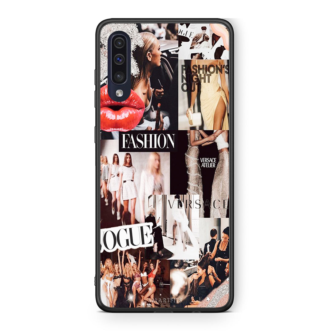 Samsung A70 Collage Fashion Θήκη Αγίου Βαλεντίνου από τη Smartfits με σχέδιο στο πίσω μέρος και μαύρο περίβλημα | Smartphone case with colorful back and black bezels by Smartfits