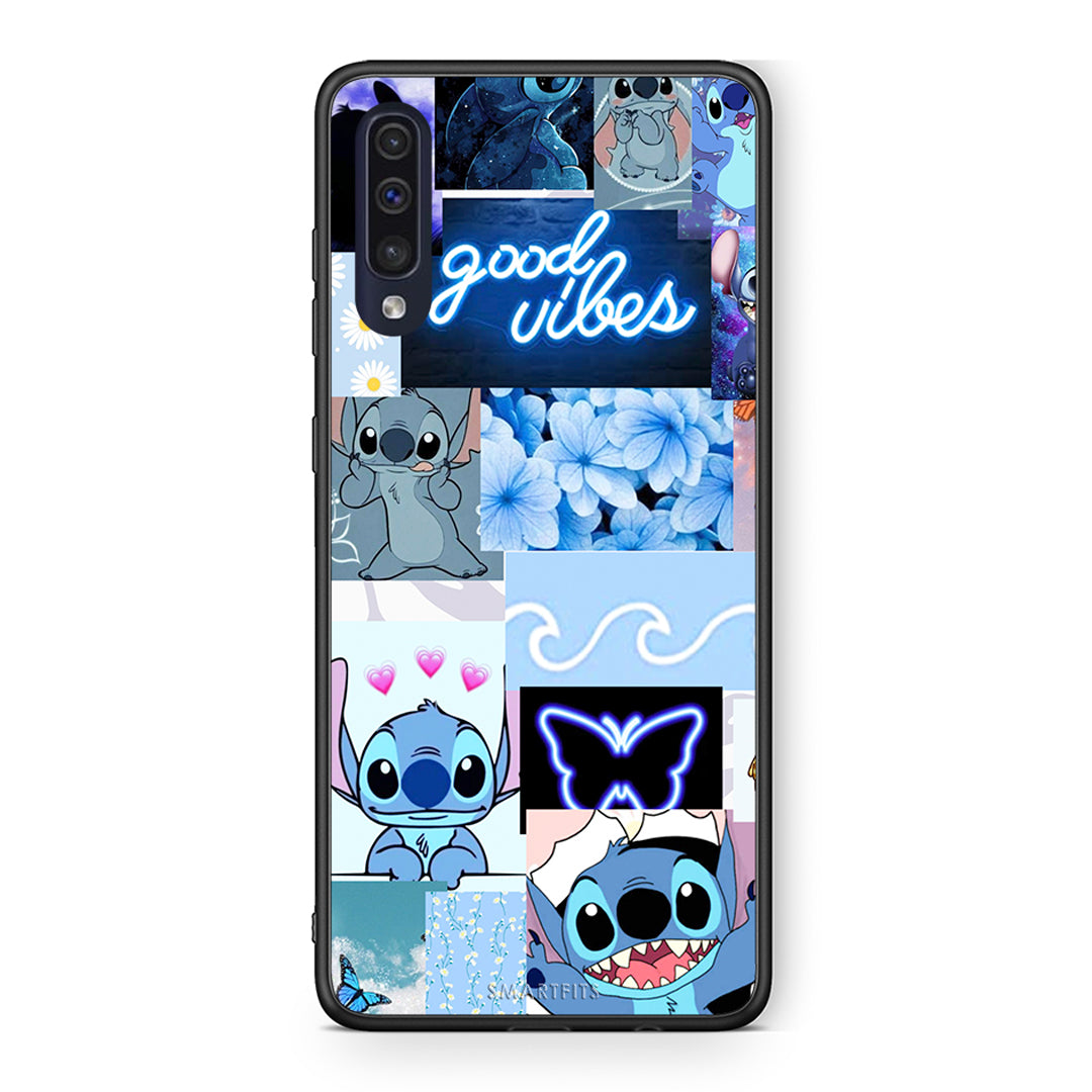 Samsung A70 Collage Good Vibes Θήκη Αγίου Βαλεντίνου από τη Smartfits με σχέδιο στο πίσω μέρος και μαύρο περίβλημα | Smartphone case with colorful back and black bezels by Smartfits
