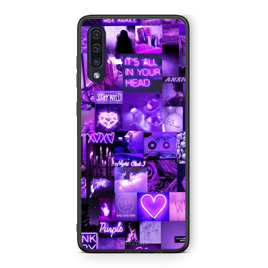 Samsung A70 Collage Stay Wild Θήκη Αγίου Βαλεντίνου από τη Smartfits με σχέδιο στο πίσω μέρος και μαύρο περίβλημα | Smartphone case with colorful back and black bezels by Smartfits