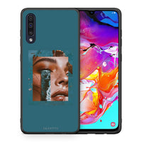 Thumbnail for Θήκη Samsung A70 Cry An Ocean από τη Smartfits με σχέδιο στο πίσω μέρος και μαύρο περίβλημα | Samsung A70 Cry An Ocean case with colorful back and black bezels
