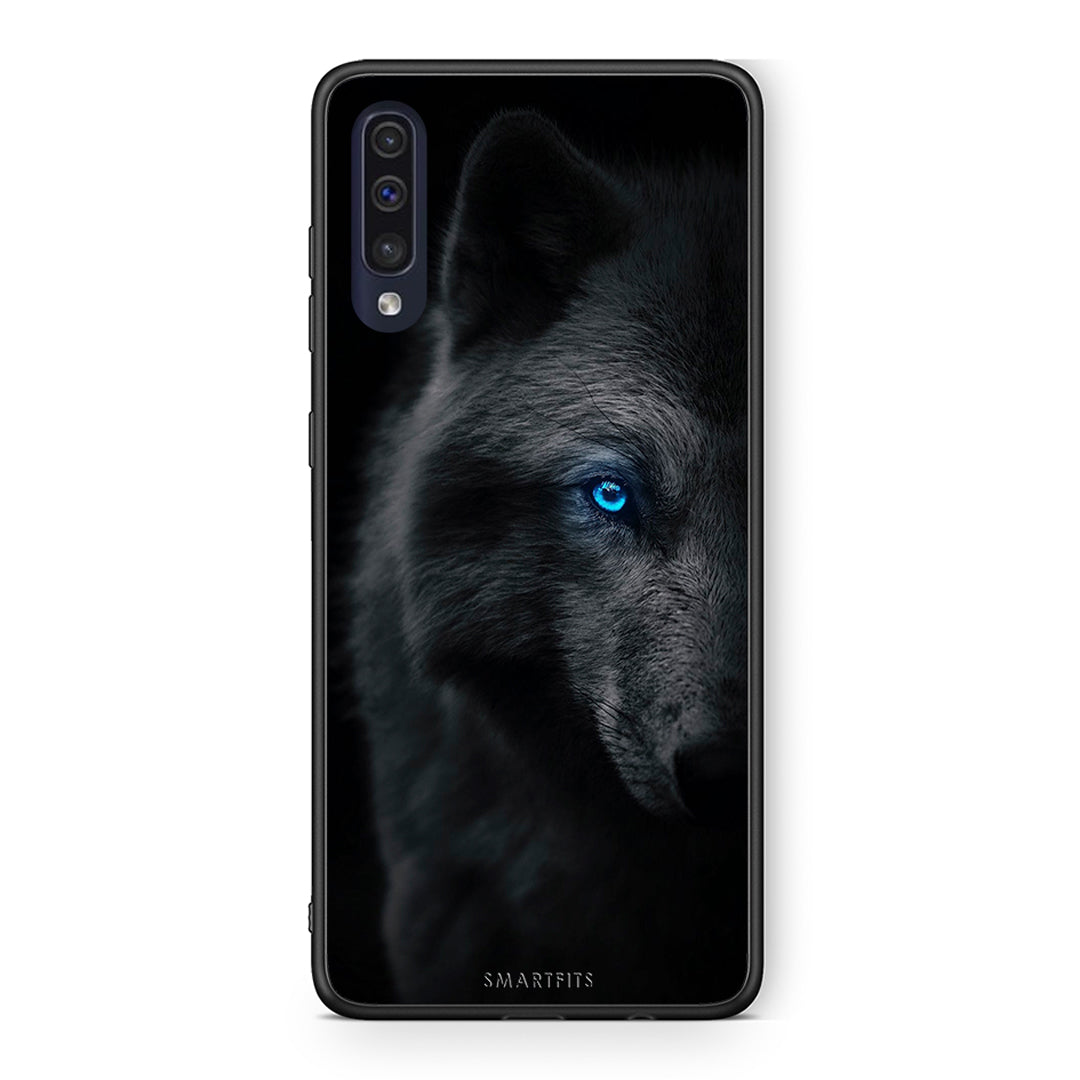 Samsung A70 Dark Wolf θήκη από τη Smartfits με σχέδιο στο πίσω μέρος και μαύρο περίβλημα | Smartphone case with colorful back and black bezels by Smartfits