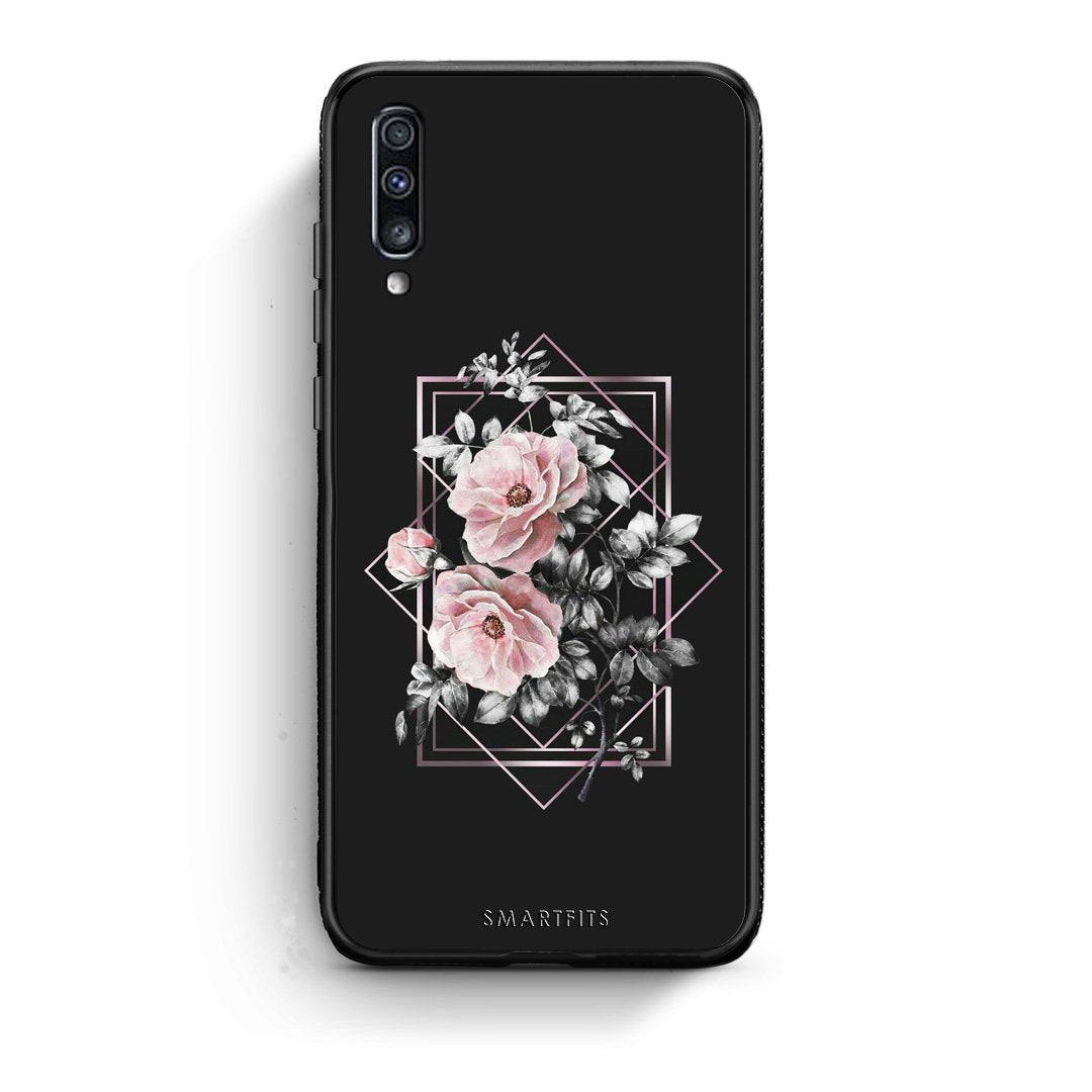 4 - Samsung A70 Frame Flower case, cover, bumper