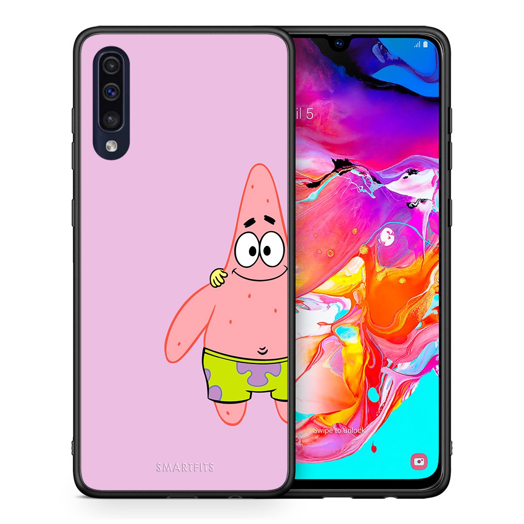 Θήκη Samsung A70  Friends Patrick από τη Smartfits με σχέδιο στο πίσω μέρος και μαύρο περίβλημα | Samsung A70  Friends Patrick case with colorful back and black bezels