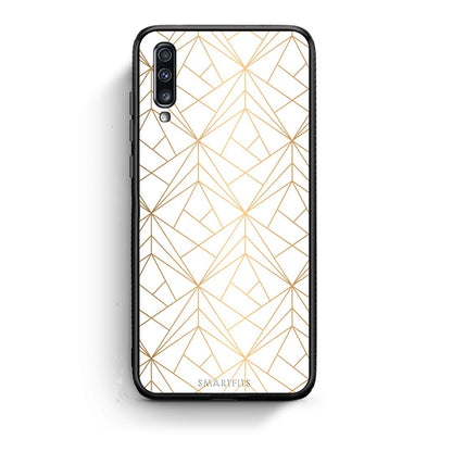 111 - Samsung A70  Luxury White Geometric case, cover, bumper