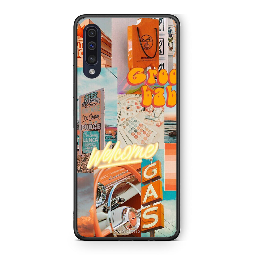 Samsung A70 Groovy Babe Θήκη Αγίου Βαλεντίνου από τη Smartfits με σχέδιο στο πίσω μέρος και μαύρο περίβλημα | Smartphone case with colorful back and black bezels by Smartfits