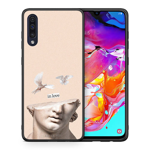 Θήκη Samsung A70 In Love από τη Smartfits με σχέδιο στο πίσω μέρος και μαύρο περίβλημα | Samsung A70 In Love case with colorful back and black bezels