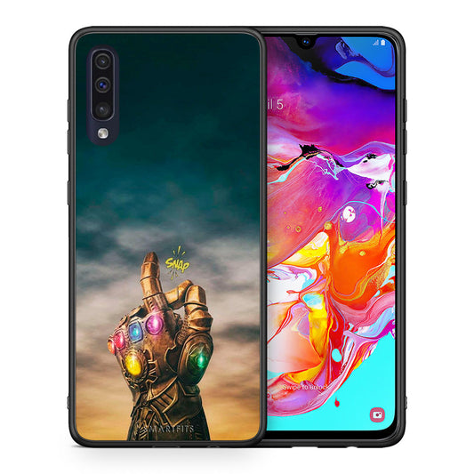 Θήκη Samsung A70 Infinity Snap από τη Smartfits με σχέδιο στο πίσω μέρος και μαύρο περίβλημα | Samsung A70 Infinity Snap case with colorful back and black bezels