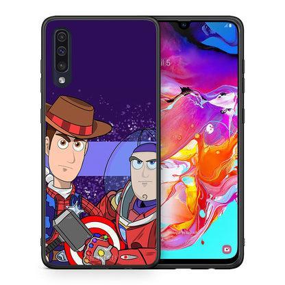 Θήκη Samsung A70 Infinity Story από τη Smartfits με σχέδιο στο πίσω μέρος και μαύρο περίβλημα | Samsung A70 Infinity Story case with colorful back and black bezels