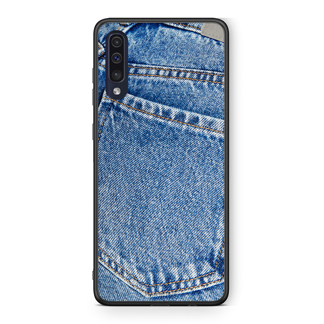 Samsung A70 Jeans Pocket θήκη από τη Smartfits με σχέδιο στο πίσω μέρος και μαύρο περίβλημα | Smartphone case with colorful back and black bezels by Smartfits