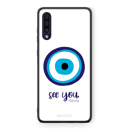 Samsung A70 Karma Says θήκη από τη Smartfits με σχέδιο στο πίσω μέρος και μαύρο περίβλημα | Smartphone case with colorful back and black bezels by Smartfits