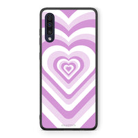 Thumbnail for Samsung A70 Lilac Hearts θήκη από τη Smartfits με σχέδιο στο πίσω μέρος και μαύρο περίβλημα | Smartphone case with colorful back and black bezels by Smartfits