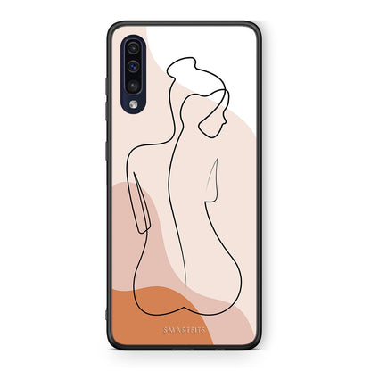 Samsung A70 LineArt Woman θήκη από τη Smartfits με σχέδιο στο πίσω μέρος και μαύρο περίβλημα | Smartphone case with colorful back and black bezels by Smartfits
