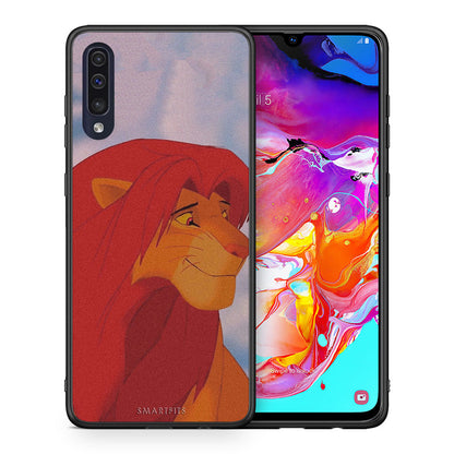 Θήκη Αγίου Βαλεντίνου Samsung A70 Lion Love 1 από τη Smartfits με σχέδιο στο πίσω μέρος και μαύρο περίβλημα | Samsung A70 Lion Love 1 case with colorful back and black bezels