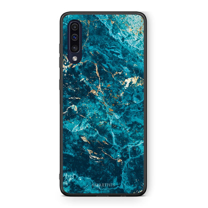 Samsung A70 Marble Blue θήκη από τη Smartfits με σχέδιο στο πίσω μέρος και μαύρο περίβλημα | Smartphone case with colorful back and black bezels by Smartfits