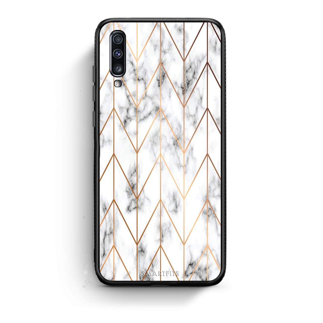 44 - Samsung A70  Gold Geometric Marble case, cover, bumper