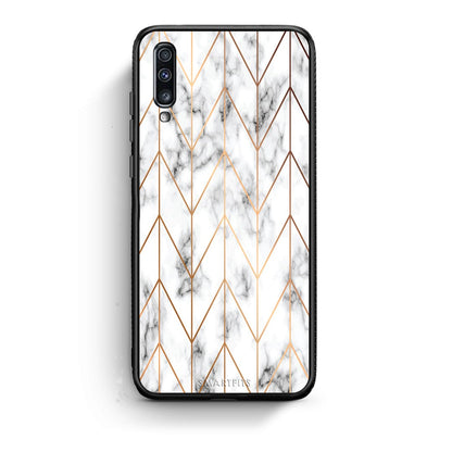 44 - Samsung A70  Gold Geometric Marble case, cover, bumper