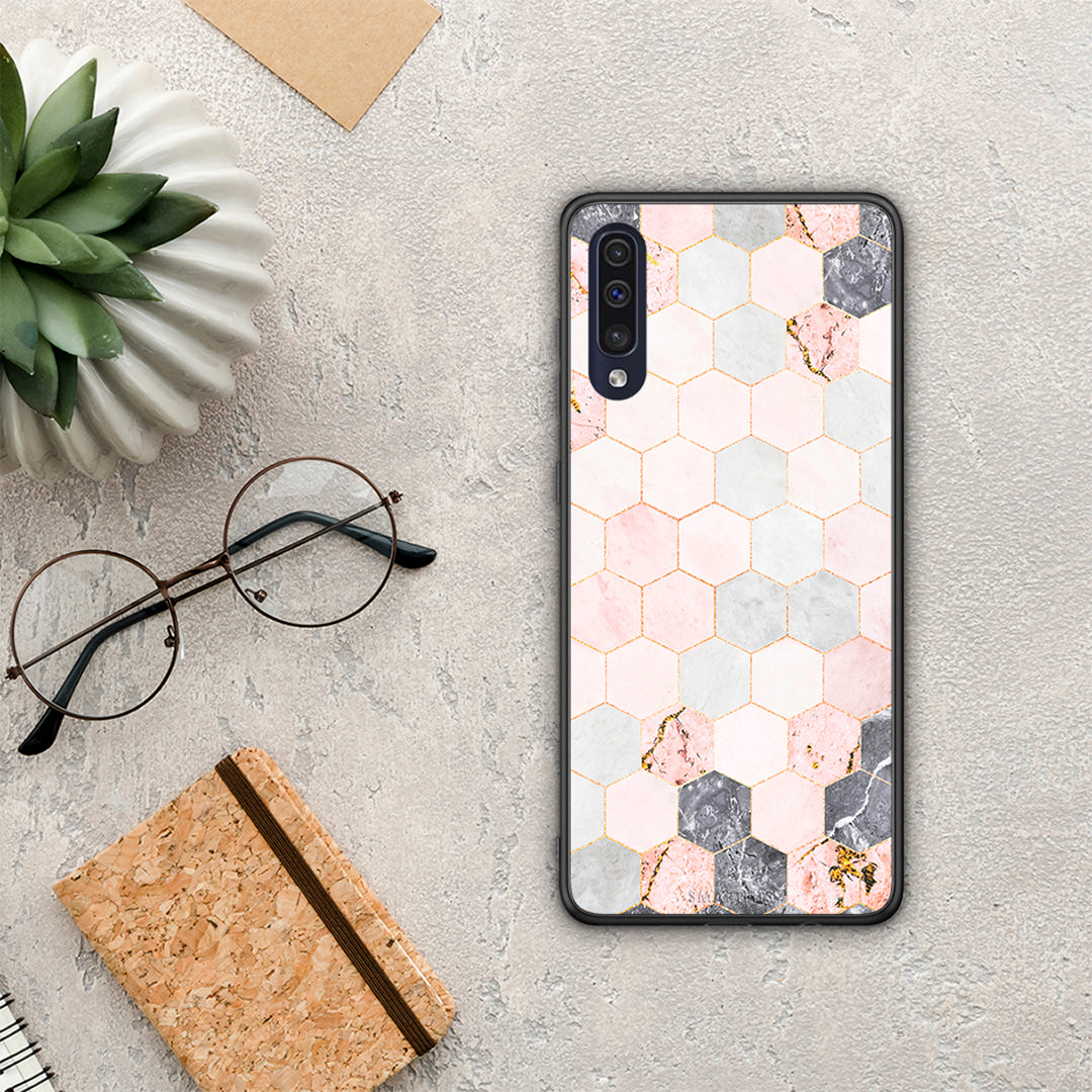 Marble Hexagon Pink - Samsung Galaxy A70 θήκη