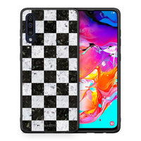 Thumbnail for Θήκη Samsung A70 Square Geometric Marble από τη Smartfits με σχέδιο στο πίσω μέρος και μαύρο περίβλημα | Samsung A70 Square Geometric Marble case with colorful back and black bezels