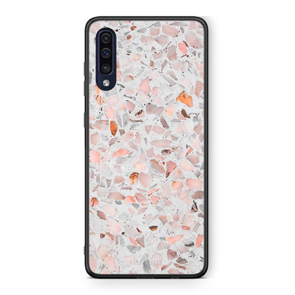 Samsung A70 Marble Terrazzo θήκη από τη Smartfits με σχέδιο στο πίσω μέρος και μαύρο περίβλημα | Smartphone case with colorful back and black bezels by Smartfits